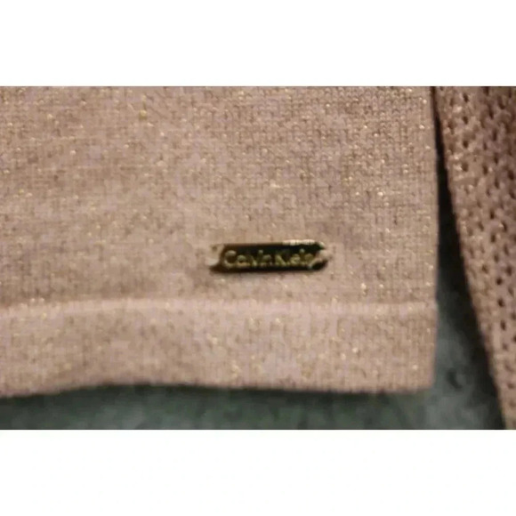 Calvin Klein Shimmering Peach Sweater-Belled Sleeves-Size Large - Picture 4 of 11